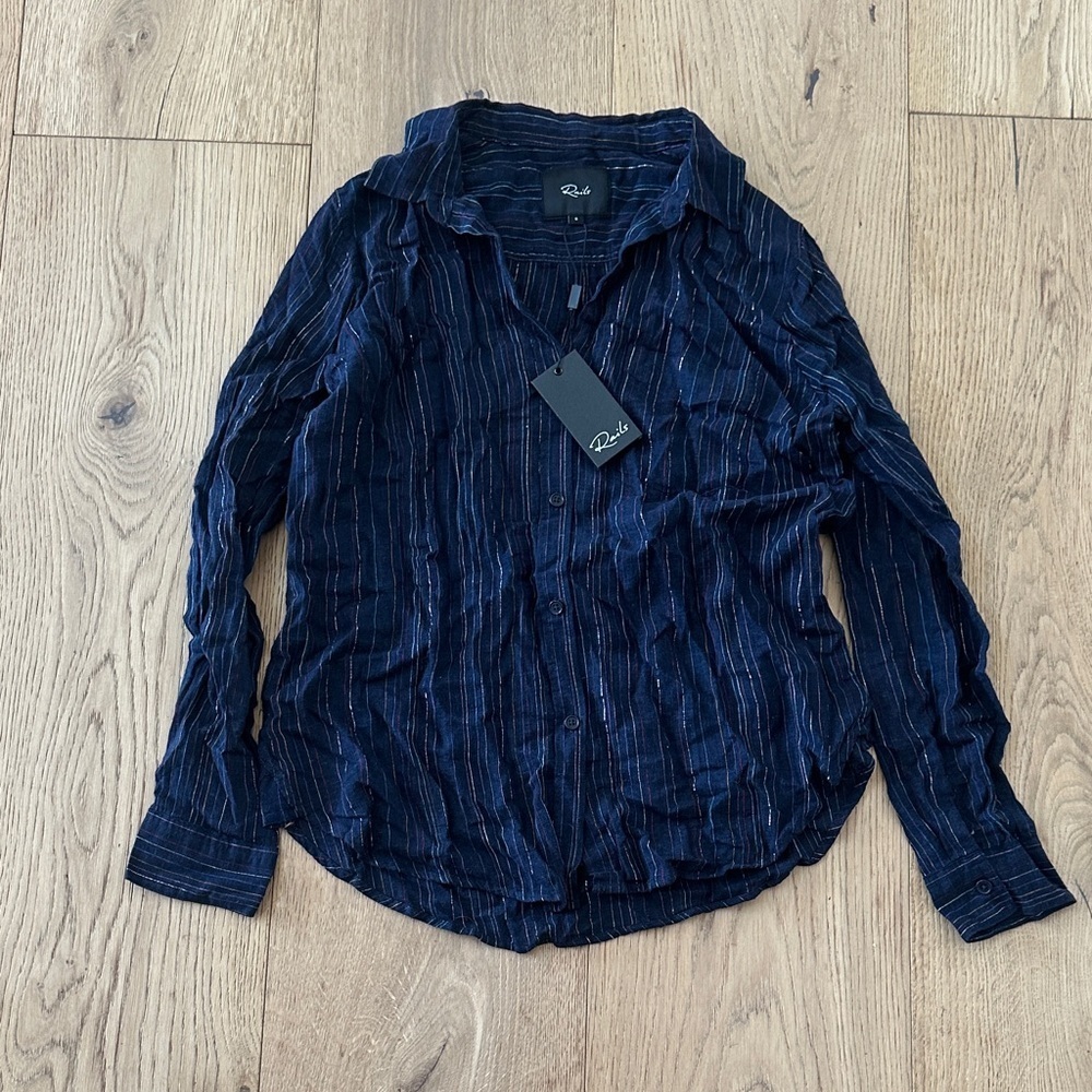 Rails Blue Striped Button-Up Shirt Small NWT linen
